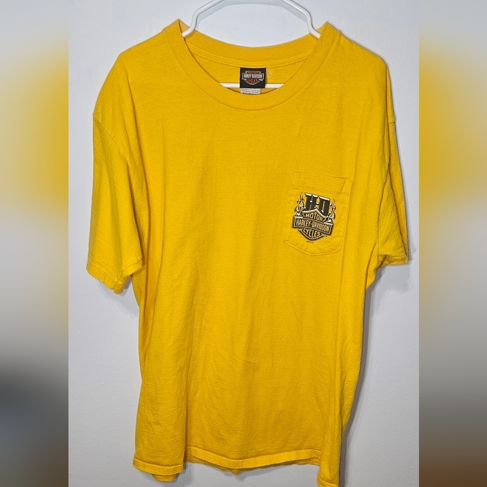 Harley Davidson Golden 2007 Aruba Big Twin One Cool Bikers Island Pocket Tshirt